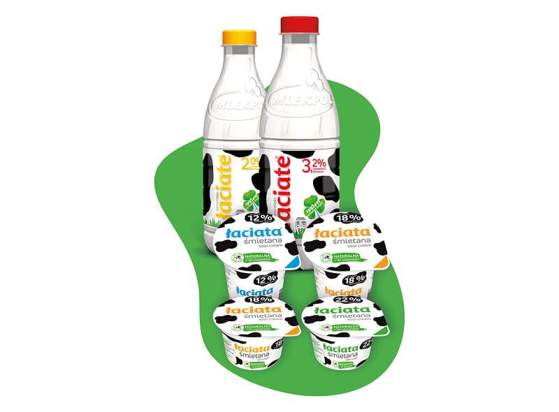 >Mleko Łaciate 2% i Łaciate 3,2% wysokopasteryzowane w butelkach PET